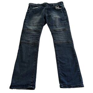 True Luck Jeans Mens Sz 36x32 Strech 5 Pockets Motorcycle Style